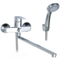 Изображение товара Смеситель для ванны с душем SWES Plato длина 350 мм, одноручный, излив длинный, хром