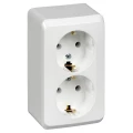 Изображение товара Розетка Systeme Electric Этюд 2-местная открытая с заземлением белая