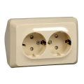 Изображение товара Розетка Systeme Electric Этюд 2-местная с заземлением кремовая