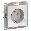 Изображение товара Розетка Systeme Electric AtlasDesign 1-местная для скрытой установки 16А IP20 с заземлением, без шторок, жемчуг ATN000443