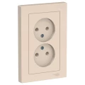 Изображение товара Розетка Systeme Electric AtlasDesign 2-местная скрытая монтаж 16А IP20 бежевый
