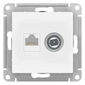 Изображение товара Розетка комбинированная Systeme Electric AtlasDesign 2-местная компьютерная и телевизионная IP20