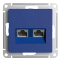 Изображение товара Розетка компьютерная Systeme Electric AtlasDesign 2-местная разъем RJ45+RJ45, кат.5E, механизм, цвет - аквамарин