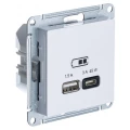 Изображение товара Розетка Systeme Electric AtlasDesign USB 2-местная с разъемами A+C, скрытая установка, белая