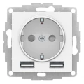 Изображение товара Розетка комбинированная AtlasDesign 2-местная с USB и шторками белая