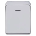 Изображение товара Выключатель одноклавишный Systeme Electric AtlasDesign Profi54 открытой установки с подсветкой, номинальный ток - 10 А, степень защиты IP54, в сборе, цвет - белый