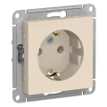 Изображение товара Розетка Systeme Electric AtlasDesign 1-местная с заземлением бежевый