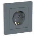 Изображение товара Розетка скрытая AtlasDesign 1-местная с заземлением 16 А IP20 грифель