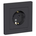 Изображение товара Розетка Systeme Electric AtlasDesign скрытая с заземлением и шторками 16 А карбон