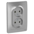 Изображение товара Розетка Systems Electric Blanca 2-местная скрытая установка IP20 алюминий