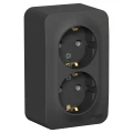Изображение товара Розетка Systeme Electric Blanca 2-местная для открытой установки 16А IP20 с заземлением, без шторок, с изолирующей пластиной, в сборе, антрацит