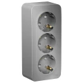 Изображение товара Розетка Systeme Electric Blanca 3-местная открытая с заземлением IP20 алюминий