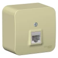 Изображение товара Розетка компьютерная Systeme Electric Blanca 1-местная открытой установки RJ45 кат.5E с изолированной пластиной, цвет - бежевый