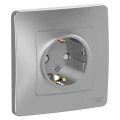Изображение товара Розетка Systeme Electric Blanca 1-местная скрытая с заземлением IP20 алюминий