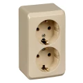 Изображение товара Розетка Systeme Electric Этюд 2-местная 16А IP20 открытая установка крем