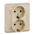 Изображение товара Розетка System Electric Этюд 2-местная скрытая монтаж IP20 16А кремовая