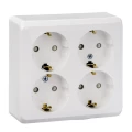 Изображение товара Розетка Systeme Electric Этюд 4-местная для открытой установки 16А IP20 с заземлением