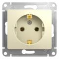 Изображение товара Розетка Systeme Electric Glossa 1-местная скрытая установка 16А IP20 без шторок бежевый