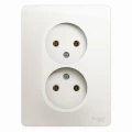 Изображение товара Розетка Systeme Electric Glossa 2-местная для скрытой установки IP20 без заземления