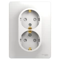 Изображение товара Розетка Systeme Electric Glossa 2-местная для скрытого монтажа 16А IP20 белая