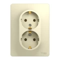 Изображение товара Розетка Systeme Electric Glossa 2-местная скрытого монтажа IP20 с заземлением бежевый 16А