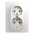 Изображение товара Розетка Systeme Electric Glossa 2-местная скрытой установки с заземлением белая