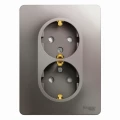 Изображение товара Розетка Systeme Electric Glossa 2-местная с заземлением скрытая монтаж IP20 платина
