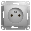 Изображение товара Розетка Systeme Electric Glossa 1-местная скрытой установки 16А алюминий