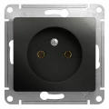Изображение товара Розетка Systeme Electric Glossa 1-местная скрытая установка без заземления антрацит