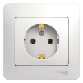 Изображение товара Розетка Systeme Electric Glossa 1-местная скрытой установки с заземлением белая