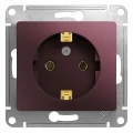 Изображение товара Розетка Systeme Electric Glossa 1-местная скрытой установки с заземлением баклажан