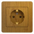 Изображение товара Розетка Systeme Electric Glossa 1-местная скрытой установки с заземлением, номинальный ток - 16 А, степень защиты IP20, в сборе, цвет - дуб GSL000542