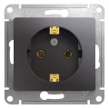 Изображение товара Розетка Systeme Electric Glossa 1-местная с заземлением, IP20, графит