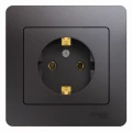 Изображение товара Розетка Systeme Electric Glossa 1-местная скрытая с заземлением графит IP20