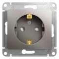 Изображение товара Розетка Systeme Electric Glossa 1-местная скрытая установка с заземлением, IP20, платина
