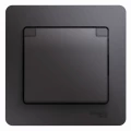 Изображение товара Розетка Systeme Electric Glossa 1-местная скрытой установки с заземлением со шторками и крышкой, номинальный ток - 16 А, степень защиты IP20, в сборе, цвет - графит