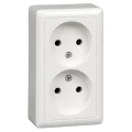 Изображение товара Розетка Systeme Electric Хит 2-местная открытой установки без заземления 16 А IP20 белая