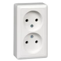Изображение товара Розетка Systeme Electric Хит 2-местная для открытой установки 16А IP20 белая