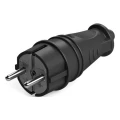 Изображение товара Вилка прямая Systeme Electric MultiSet каучковая с заземлением, номинальный ток - 16 А, 250 В, степень защиты IP44, цвет - черный