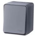 Изображение товара Выключатель одноклавишный Systeme Electric AtlasDesign Profi54 открытой установки, номинальный ток - 10 А, степень защиты IP54, в сборе, цвет - антрацит
