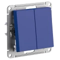 Изображение товара Двухклавишный выключатель Systeme Electric AtlasDesign скрытой установки аквамарин