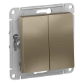 Изображение товара Двухклавишный переключатель Systeme Electric AtlasDesign скрытой установки шампань