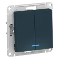 Изображение товара Выключатель двухклавишный Systeme Electric AtlasDesign с подсветкой