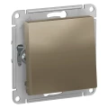 Изображение товара Переключатель одноклавишный Systeme Electric AtlasDesign проходной скрытой установки, номинальный ток - 10 А, степень защиты IP20, механизм, цвет - шампань