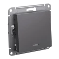 Изображение товара Выключатель одноклавишный Systeme Electric AtlasDesign скрытой установки с подсветкой, номинальный ток - 10 А, степень защиты IP20, механизм, цвет - базальт
