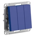 Изображение товара Выключатель трехклавишный Systeme Electric AtlasDesign скрытой установки аквамарин