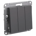 Изображение товара Выключатель трехклавишный Systeme Electric AtlasDesign скрытой установки базальт 10А 250В
