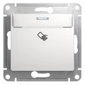 Изображение товара Выключатель одноклавишный Systeme Electric Glossa карточный скрытой установки, номинальный ток - 10 А, степень защиты IP20, механизм, цвет - белый