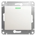 Изображение товара Переключатель одноклавишный Systeme Electric Glossa проходной скрытой установки с подсветкой, номинальный ток - 10 А, степень защиты IP20, механизм, цвет - перламутр