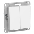 Изображение товара Переключатель Systeme Electric ATLASDESIGN скрытый, количество клавиш - 2 шт, номинальный ток - 10А, степень защиты - IP20, без подсветки, механизм, цвет - белый